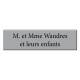 Plaque Laserplus - 93x25mm Standard - Fond Argent/Texte Noir